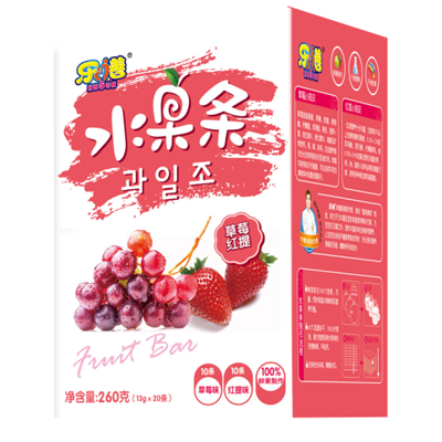 乐僐水果混合装条草莓红提味260G